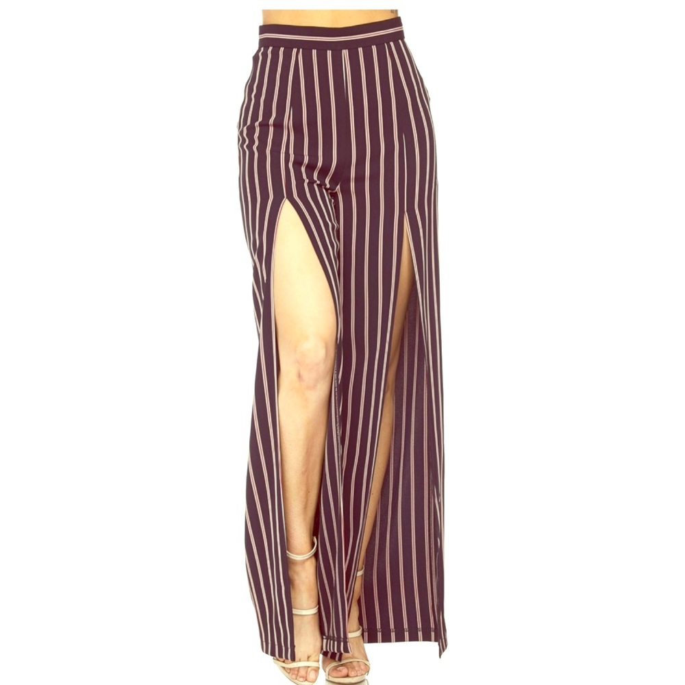 Front Slit Striped Pant